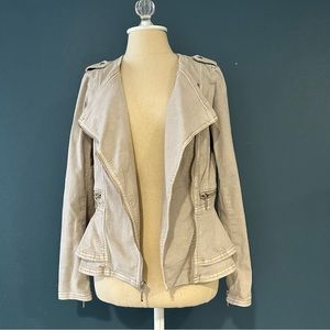 White House Black Market Peplum Khaki Jacket